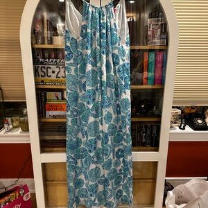 Lilly Pulitzer Blue and White Maxi Dress